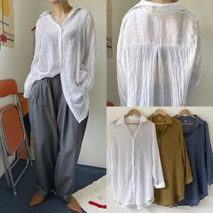 [강물처럼]위쉬몰 IR 아사면썸머롱긴팔남방(P456H506) 빅사이즈