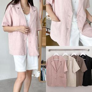 [강물처럼]위쉬몰 BN 데일리린넨썸머반팔자켓(P589H506) 빅사이