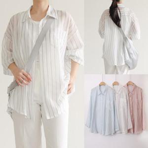 [강물처럼]위쉬몰 LY 연그레이라인포켓남방(U715H506) 빅사이즈