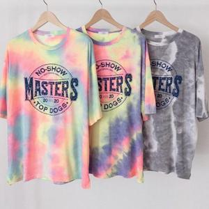 [강물처럼]빅사이즈라운드티 U706L506 노쇼레터링물감티셔츠 NM