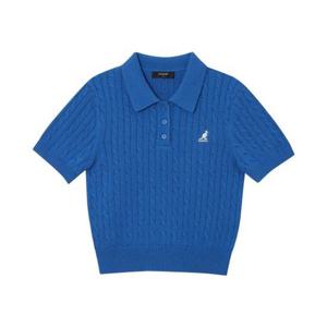 캉골 우먼스 숏슬리브 칼라 니트 1900 블루 (KREWKN19000) 379573