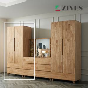 [지베스] 코나3 고무나무 원목 2단 옷장