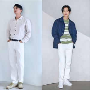 부산본점웰메이드 베이직 화이트 일자스판데님 MUODL4S1311