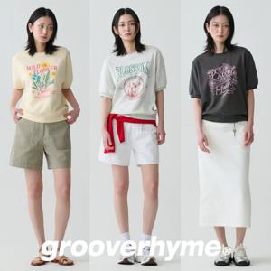 그루브라임 26SS 최신상 여성 블라썸 퍼프소매 반팔 티셔츠 3종