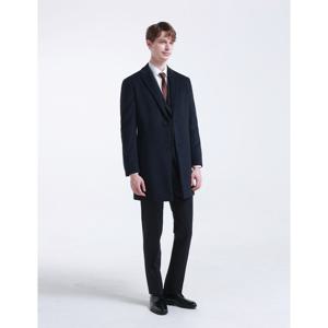 [맨잇슈트]맨잇슈트 F/W 블루 멜란지 울혼방 누빔 하프 체스터코트