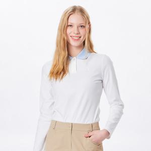 [볼빅어패럴] 여성 골프 에센셜 미니PQ 요꼬에리 긴팔 티셔츠 VLTSO292_OW