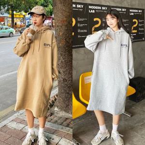 HOTBBA / 도툼 기모 후드 롱원피스 URD120