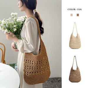 [라일리] Rly 내추럴 숄더 썸머 2COR 라탄 에코백