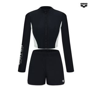 아레나인스파이어아동레저집업래쉬가드세트A4BG1GS81BLK