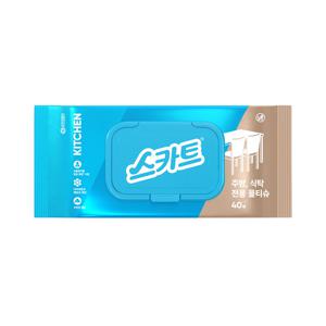 [유한킴벌리]스카트 주방, 식탁 전용 물티슈 40매