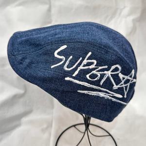 [애슬릿][애슬릿]페인팅 레터링 데님 베레모 헌팅캡 빵 모자