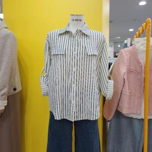 르피타 DP01 세로스트라이프  찰랑셔츠 L251BSH352