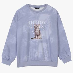 [더데이걸]박시핏 고양이 맨투맨TGMA25102_IC