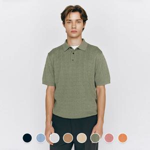 [지오다노/본사] 055522 12gg 케이블 반팔 폴로넥 니트 스웨터