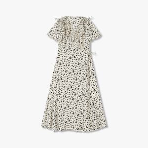 [보브]플라워 프린트 쉬폰 랩 롱 원피스 7155237200