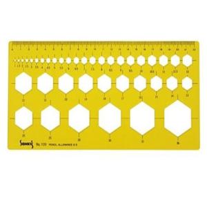 산키스 템플레이트 다각형 NO109 육각정규 제도보조용품 제도용품 디자인보조용품 제도자 템플릿 코링템플