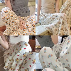 쭈리와이드밴딩잠옷바지 홈웨어 파자마 바지 잠옷 여자잠옷