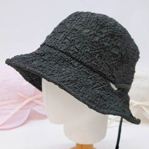 [애슬릿][애슬릿]주름 턱 끈 리본 벙거지 모자 여성 봄 간절기