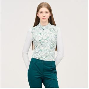 [링스골프][25SS] 여성 사선 니트에리 프린트 티셔츠  L21E2TO25