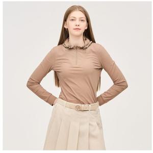 [링스골프][25SS] 여성 우븐 배색 하프집 후드 티셔츠  L21E1TR2