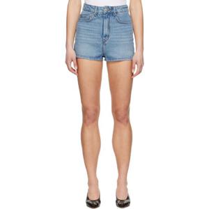 AMI Paris 반바지 블루 코튼 미니 데님 쇼츠 251482F088004