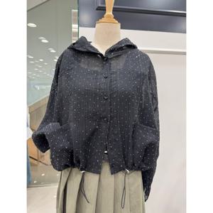 [르니앤맥코이]시스루 큐빅 후드 점퍼MM06JP104