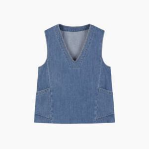 [베네통]데님 베스트 블라우스_BABL92431
