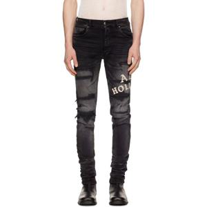 아미리 청바지 블랙 아미리 할리우드 리페어 데님 진 252886M186015