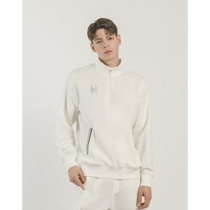 헤지스 골프 25SS ONLINE EXCLUSIVE 크림 남성 소프트터치 쿼터집 맨투맨 HUTS5A993CR