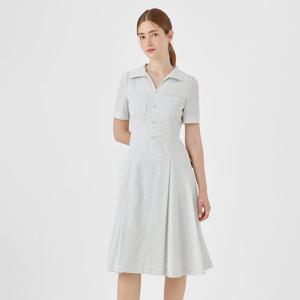 [라인어디션]오픈카라 스트라이프 원피스 (NGOPOG99)