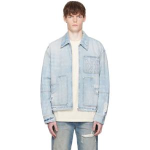 아미리 청자켓 블루 리페어 워크 데님 재킷 252886M177001