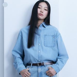 [게스(진)]여성 L톤 오버핏 데일리 데님셔츠 OP1D5200