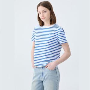 [게스(진)]여성 스트라이프 와펜 반팔티 YP2K7447