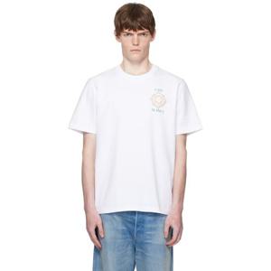 카사블랑카 티셔츠 화이트 챔피언십 다이아몬드 프린트 티셔츠 252195M213051