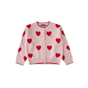 블루독스튜디오 [블루독](PK)하트올오버가디건(25A7520050) 25가을상품 여아니트가디건