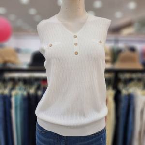 [조이너스]여성 브랜드 24신상 브이넥 니트 이너 스판 민소매 티