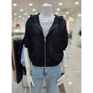 [더아이잗]메탈 네트 후드 집업 가디건 IR8M1CD841390_DJ