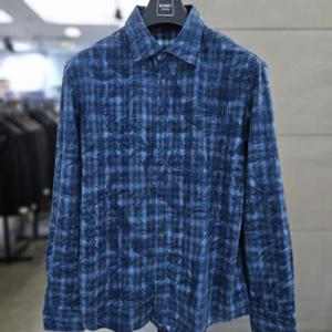 [바쏘]남자 가을 겨울 남방 블루 프린팅 긴팔 셔츠 WSAFZ3TT32A