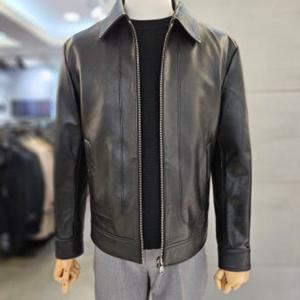 [바쏘]남자 블랙 천연 양가죽 기본에리 블루종 점퍼 WSAFZ5GU11A