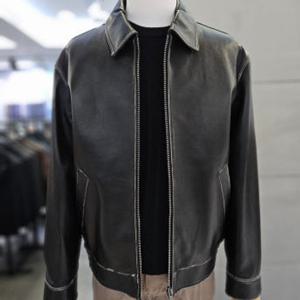 [바쏘]남자 블랙 빈티지 양가죽 블루종 점퍼 WSAFY3GU17A