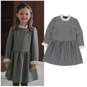 빈2 BZ54OP02GY 아동 여아 그레이 셔링 원피스 초등 2025년 가을