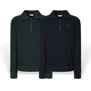 [헤지스] 남성 골지패턴 하프집업 맨투맨 HZTS5D404