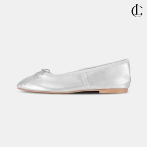 엘케이트 여성 리본 플랫슈즈 실버 단화 낮은굽 구두 LMLA007