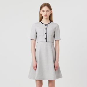 [라인어디션]배색라인 체크 원피스(NGOPOE96)