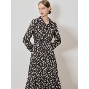 [쉬즈미스][쉬즈미스(SHESMISS)] 오픈카라 프린트 롱 원피스 (택