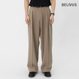 빌리버스 남성 가을 핀턱 포턱 주름방지 오버핏 캐주얼 슬랙스 링클프리 바지 BFLE003