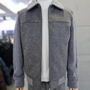 [바쏘]남성 그레이 울 캐시미어 구스다운 배색 점퍼 WSAFZ4UA08A