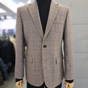 [바쏘]남성 자켓 베이지 순모 글렌체크 캐주얼 콤비 WSAFY3JQ26A