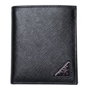 프라다 블랙 사피아노 은장 반지갑 2MO004 QHH F0002