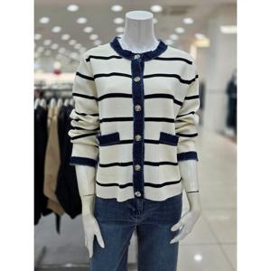 [더아이잗]데님 프린지 트리밍 버튼 니트 가디건 IR9M1CD841600